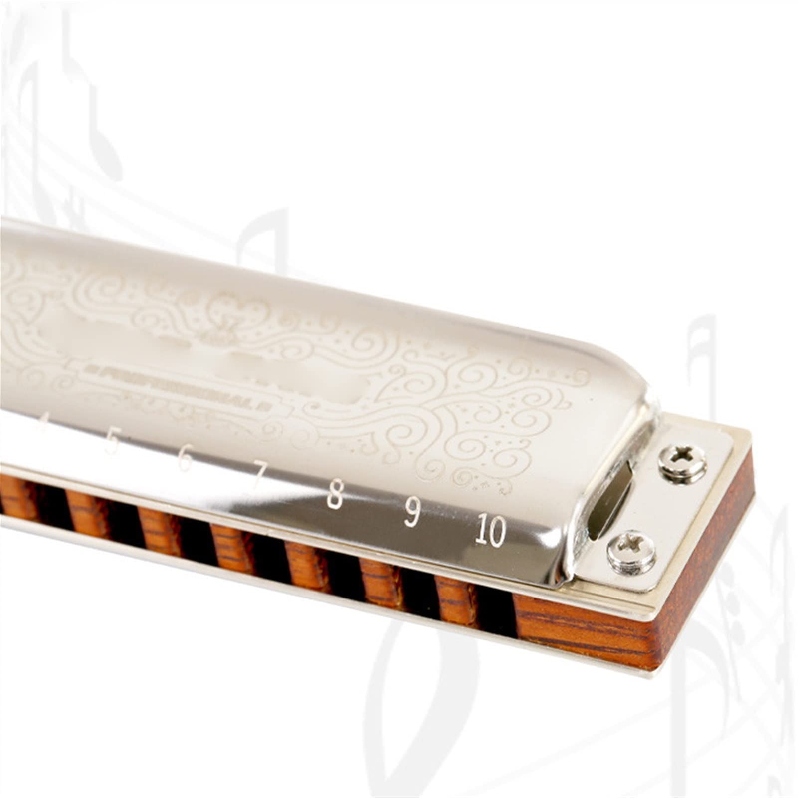 10-otworowe Progresywne Strojenie Z Drewnianymi Instrumentami Muzycznymi Z Grzebieniem Harmonijkowym Harmonijka Dla Początkujących (Color : LF)
