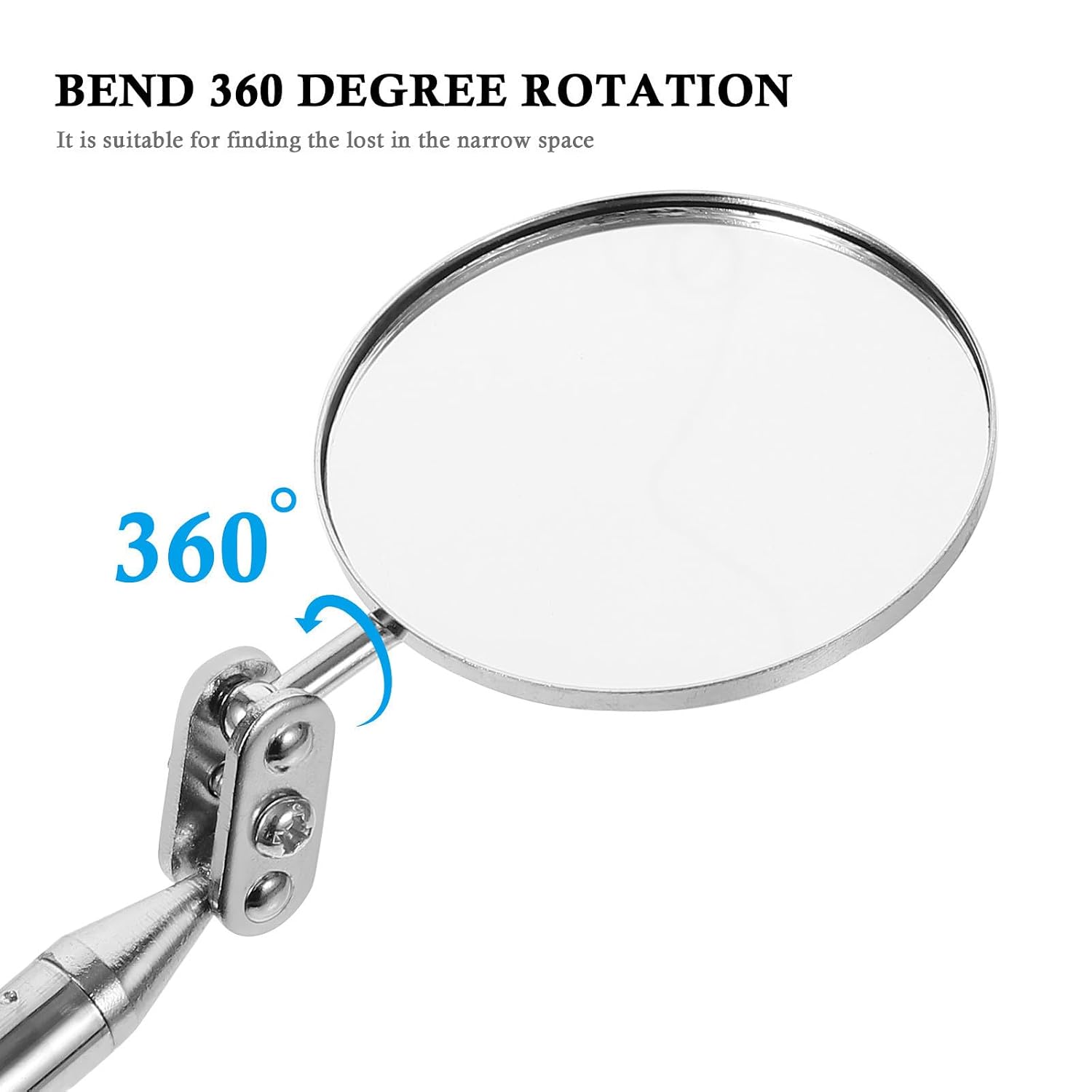 Telescoping Swivel Inspection Mirror with Adjustable Position | Flexible Handle, Extends and Retracts Easily, Anti Slip Grip, Orange Finish for Vehicle and Car Inspection Tasks