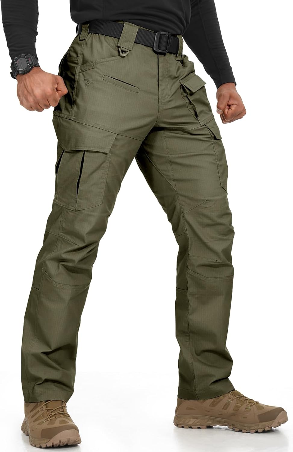 IDOGEAR Flex Tactical Pants Men's Ripstop Trousers Water-Resistant Lightweight Cargo Hiking Work Pants for Urban & Outdoor