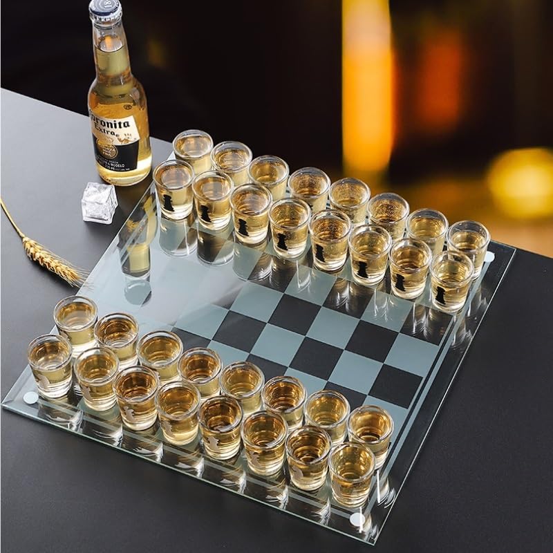 Scacchiera da gioco da tavolo Premium Shot Glass Scacchi