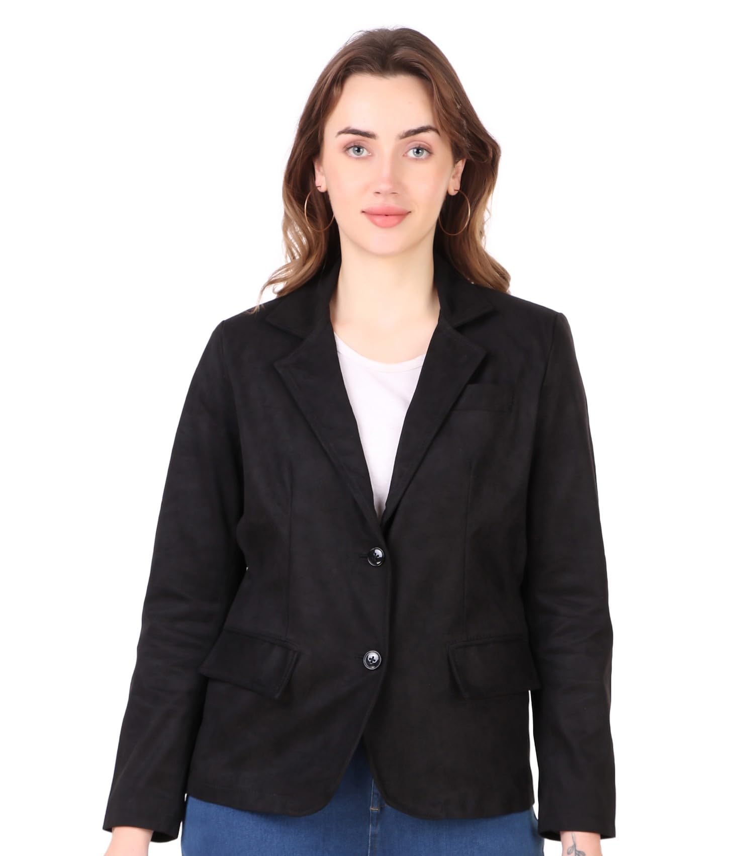 MUTEME Women's Suede Faux Leather Jacket