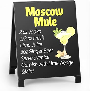 Moscow Mule Bar Decor Sign Funny Coffee Bar Accessories Plaque for Home Pub Lounge Man Cave Party Decoration for New Couples Drink Lovers & Bartenders Christmas Gifts