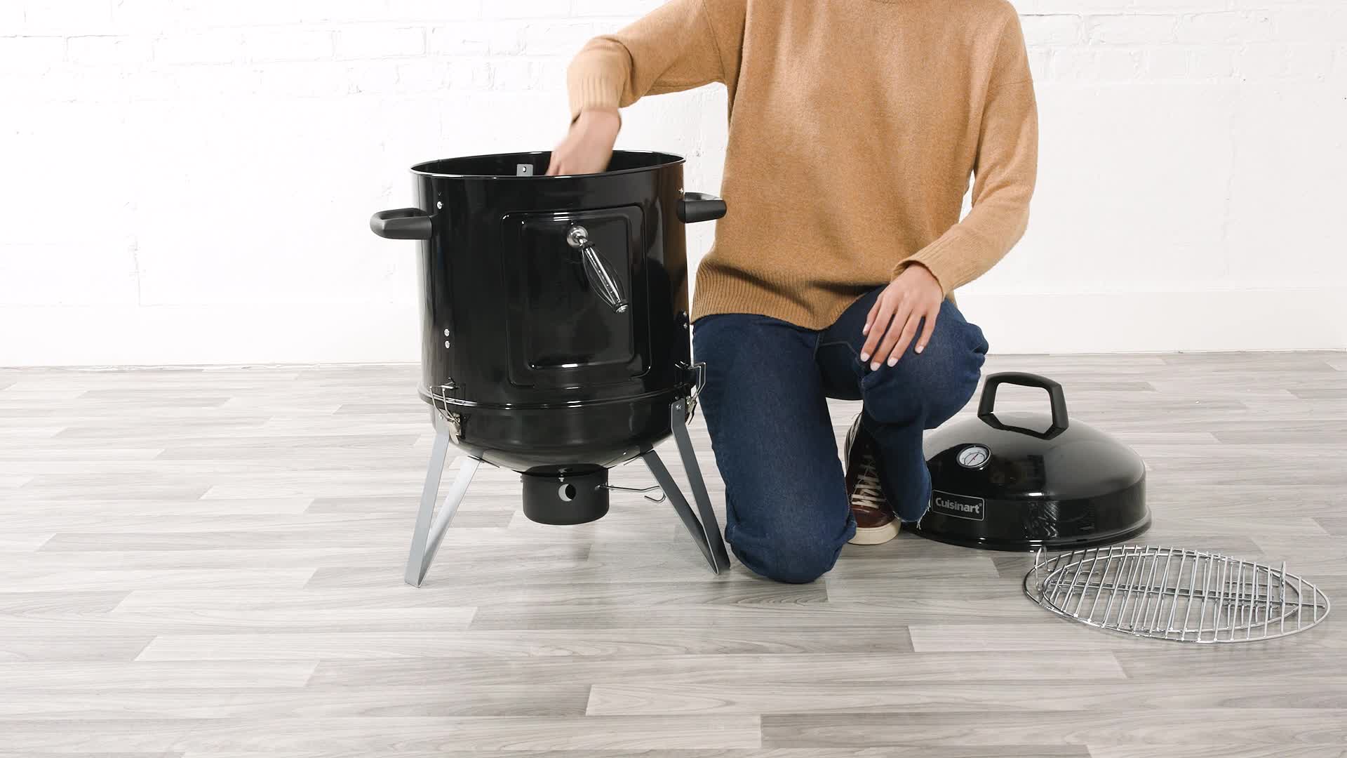 Cuisinart Charcoal Smoker 510-Sq in Black Vertical Charcoal Smoker COS-118 at