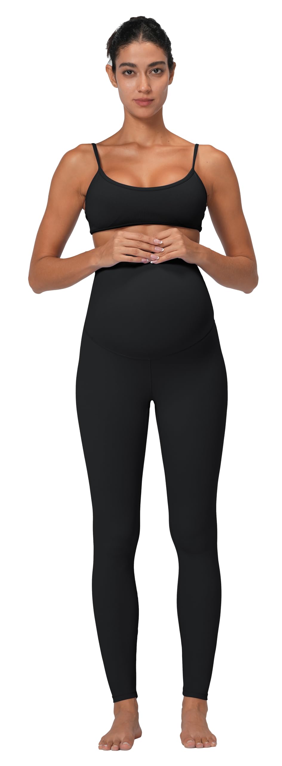 Sunzel SUNZFLY Leggings Premaman da Donna, Morbidi, a Vita Alta, per Yoga, Allenamento, Lounge, Comfort per Tutto Il Giorno, Nero, L