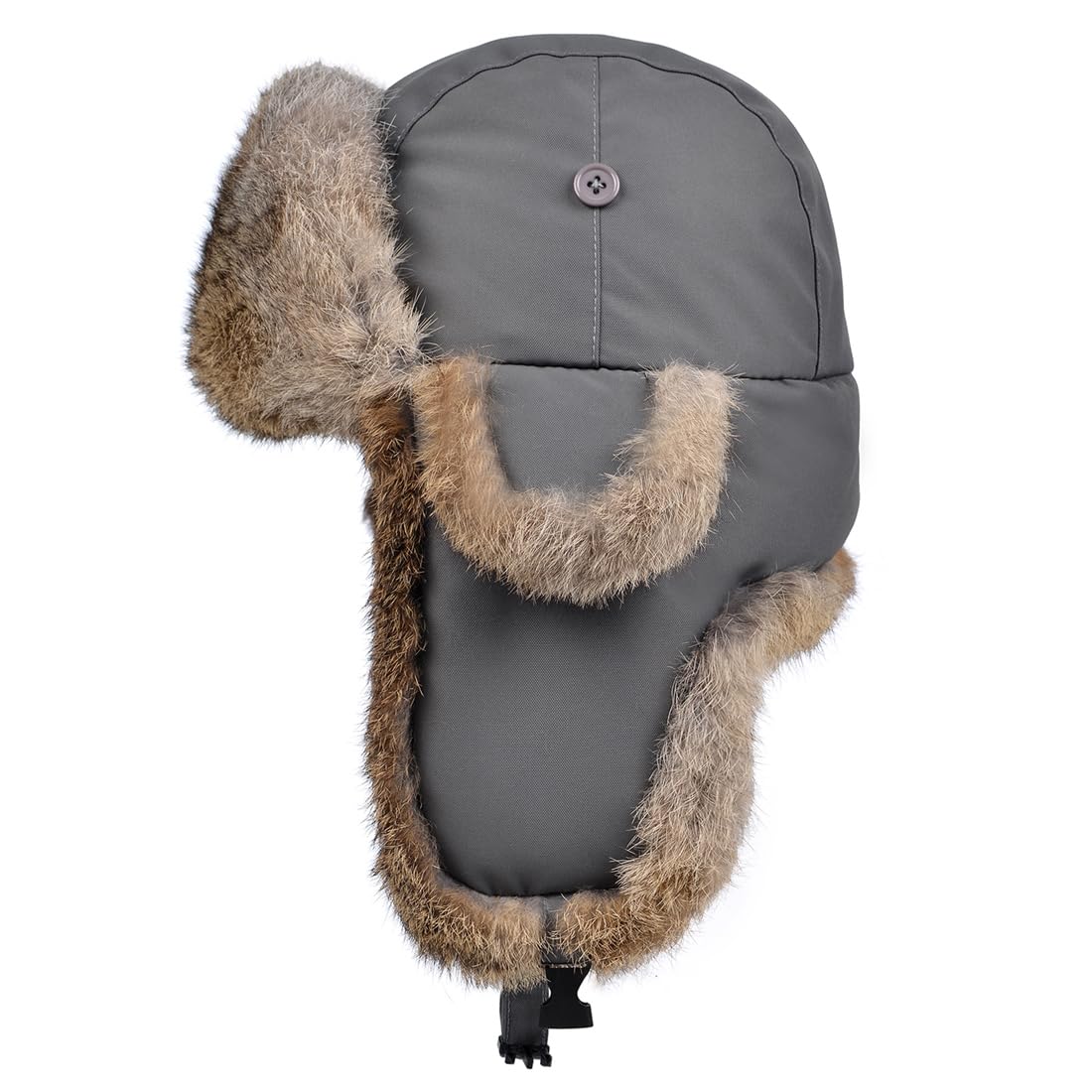 Harssidanzar Fliegermütze wasserdichte Winter Kaninchen Pelz Hüte Gefüttert Trappermütze Aviatormütze für Herren und Damen CU606EU