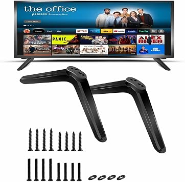 TV Legs for TCL Roku TV Stand Legs,TV Base Stand for TCL Smart TV, Universal Legs for 32 40 49 50 55 Inch with ScrewsBlack