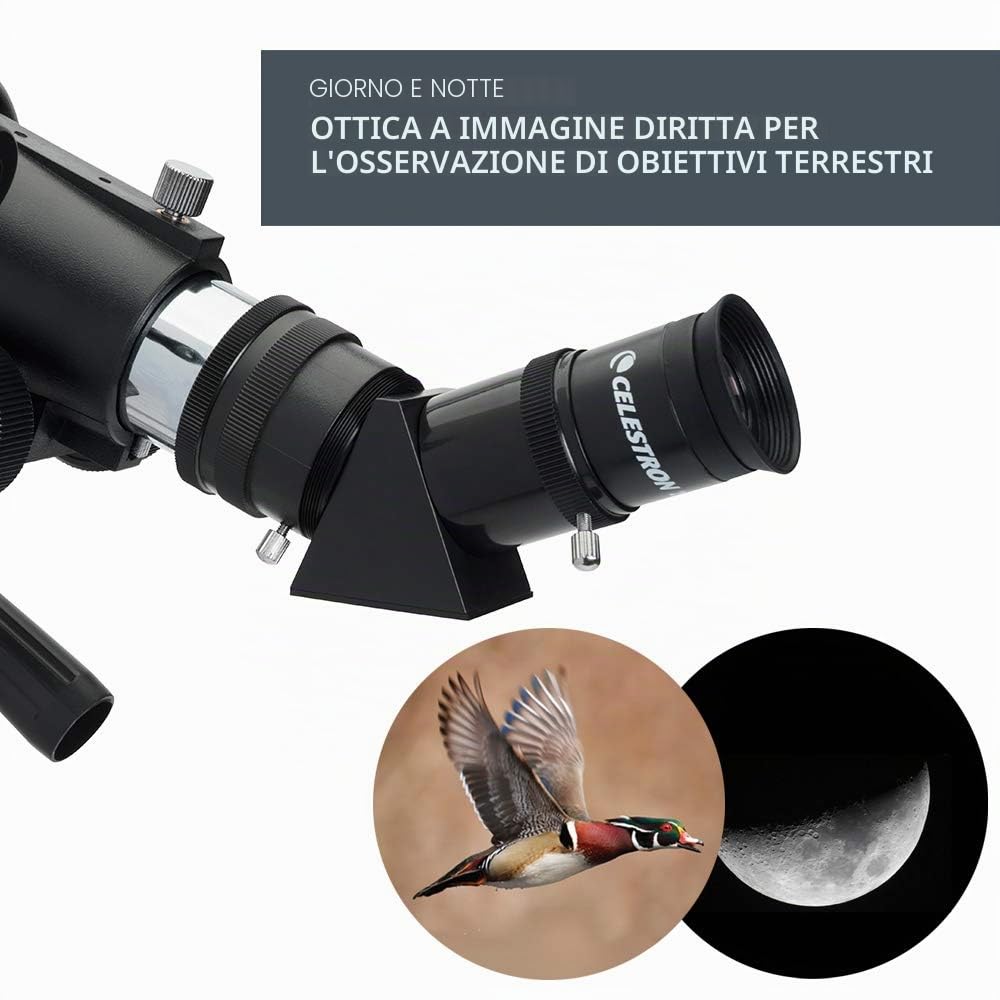 Celestron 21035-ADS Kit telescopio rifrattore da viaggio Scope 70 con zaino, nero (esclusiva Amazon con oculare aggiuntivo da 4 mm e lente di Barlow 3x)