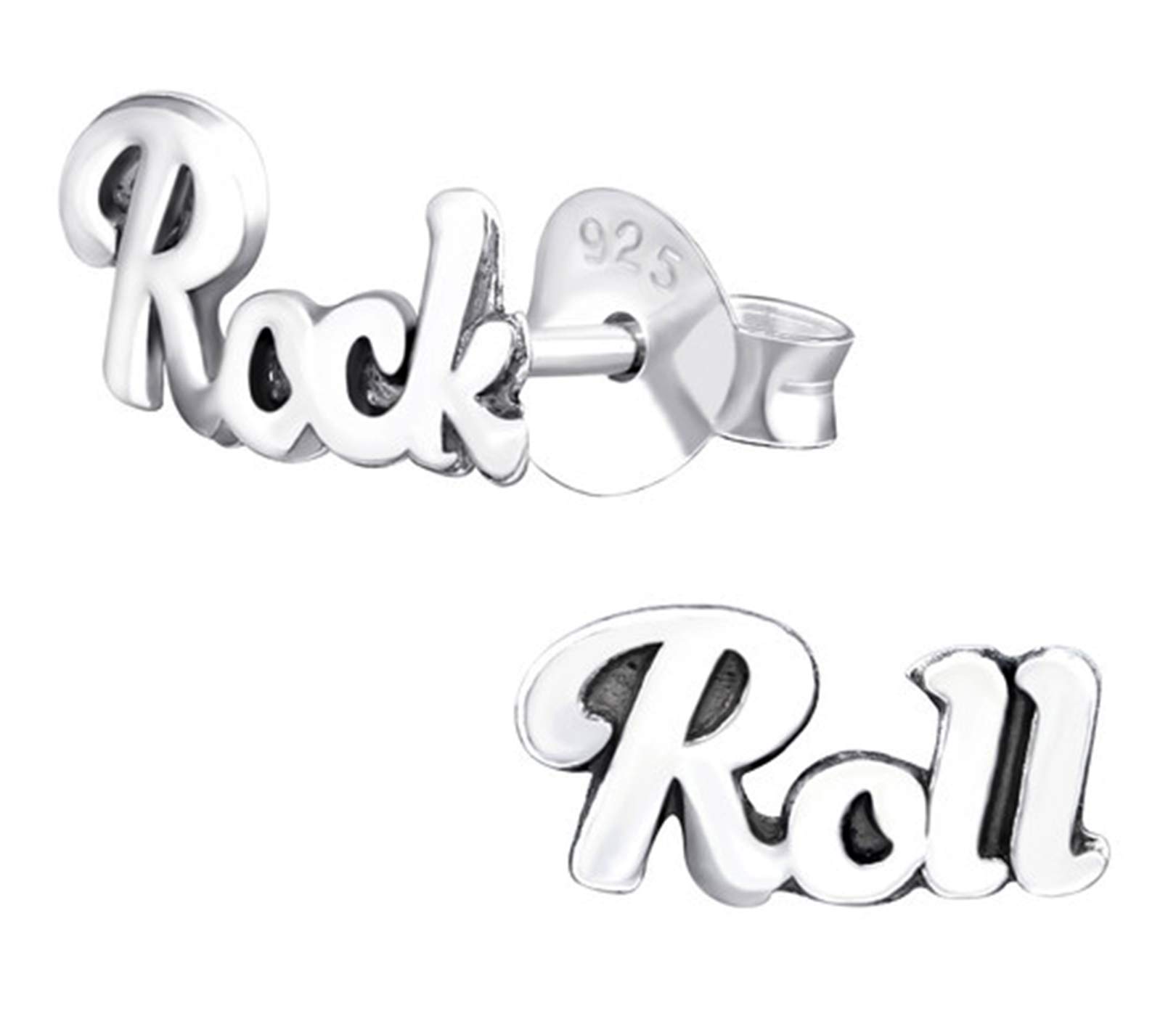 KIWI DAISY .925 Sterling Silver Rock and Roll Very Tiny Hypoallergenic Stud Earrings for Women