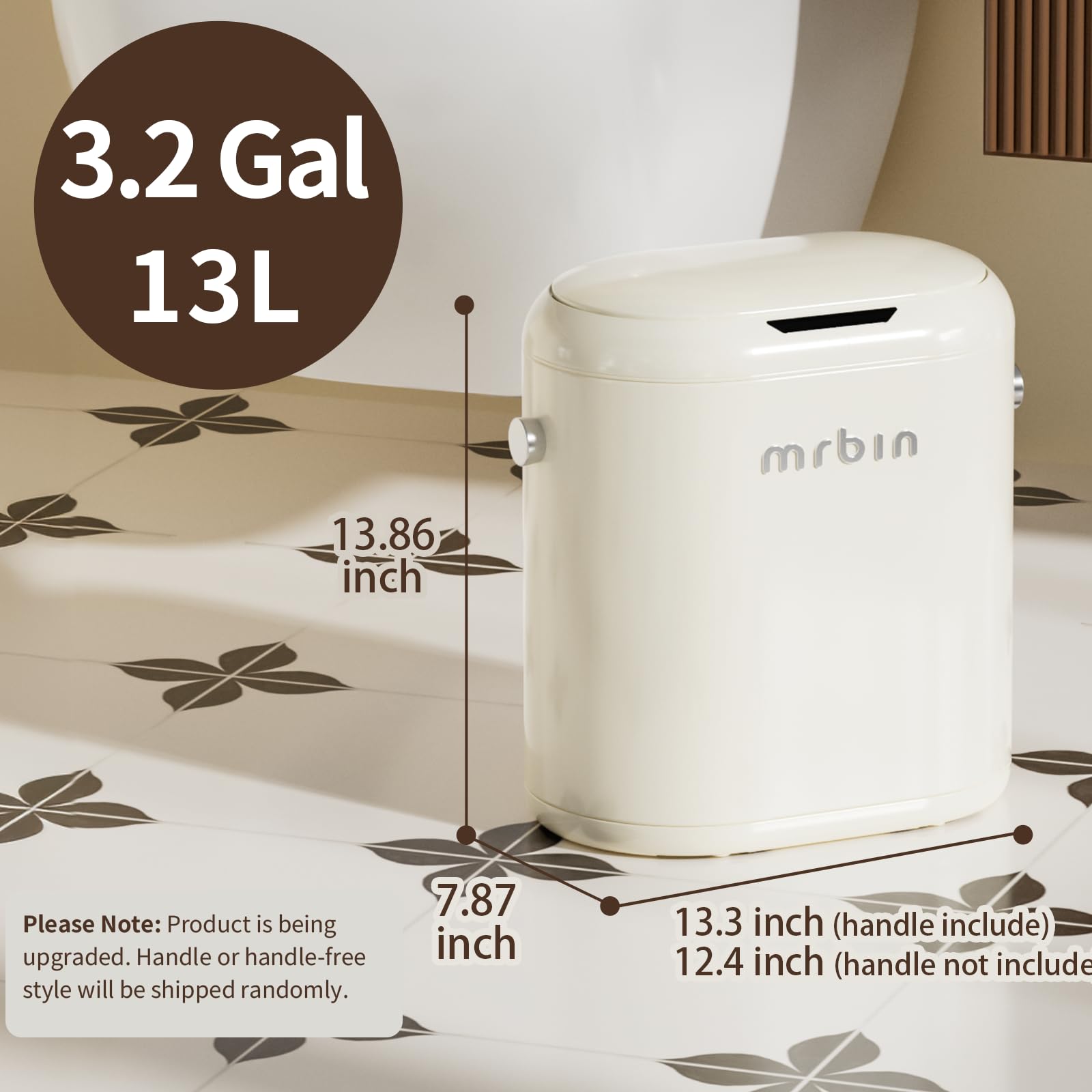 MRBIN Pattumiera Automatica Per Bagno, In Metallo, Senza Contatto