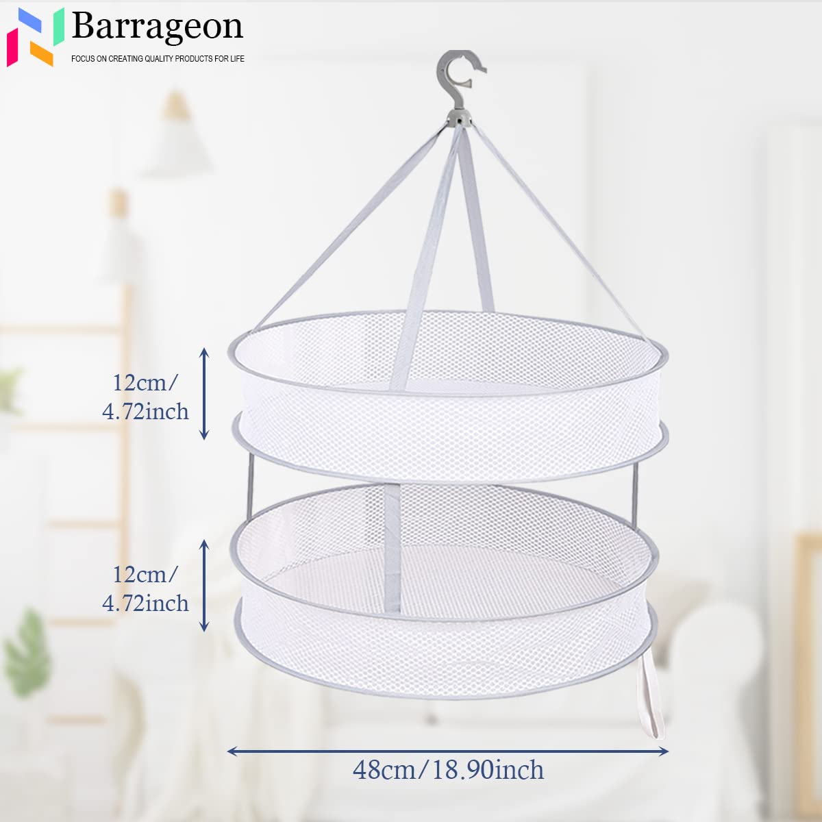 Rete Di Essiccazione Per Erbe - 4 Strati Pieghevole Con Chiusura Lampo - Foto 9