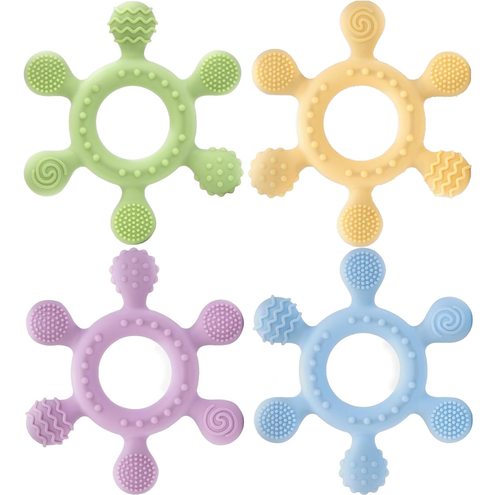 Okonkn Beißring Baby,Zahnungshilfe Spielzeug Silikon Baby Zubehör Für Jungen Und Mädchen