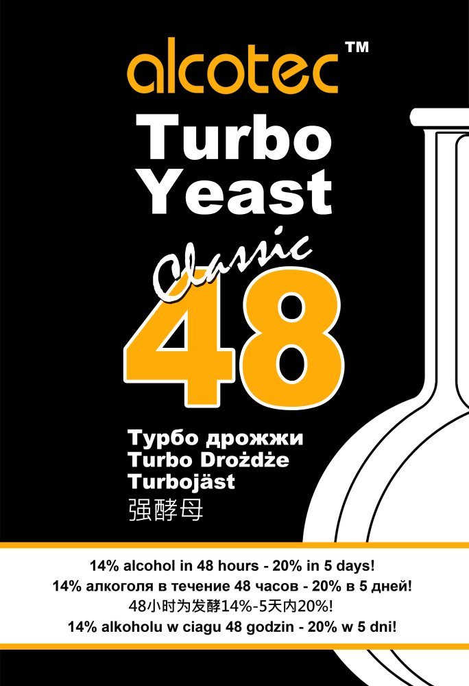 Alcotec 10x Turbohefe 48h Classic, bis 21% Alkohol (10 Packungen)