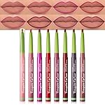 evpct 8Pcs Triangle Lip Liner Pencil Pack for Women, Retractable Lips Liners Pen Triangle Tip for Sculpting & Filling & Plumping, Longwear Lipliners Pencil, Vegan Cruelty Free Lip Filler Plumper Set