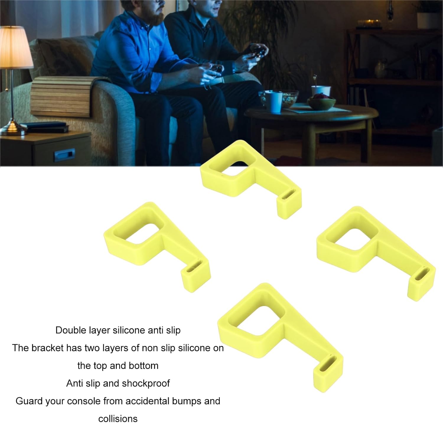 Accessories for PS4 Bracket, Game Machine Cooling Legs, Non Slip Game Console Horizontal Holder, for Improve Airflow Around The Console, Increase Heat Dissipation (Yellow)