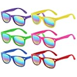6 Pcs Kids Sunglasses Bulk with UV Protection, Neon Sunglasses Party Favors for Boys Girls, Summer Outdoor Accessories for Beach Pool Birthday Graduation Party Supplies