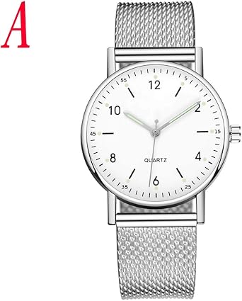 TXWZM Women's Wristwatch, Glittering Watch, Analog Metal Band, Men's Quartz, Scratch Resistant, Unisex, Analog, Simple Dial, Easy to Read Fashion, Thin, Lightweight
