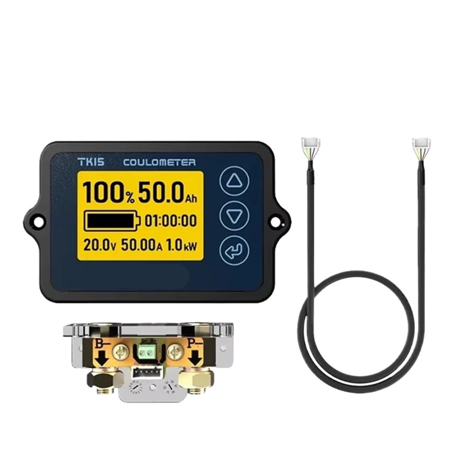 Coulometer DC 8-120V Battery Capacity Indicator Professional Precision Vehicle Battery Capacity Tester Voltage Current Indicator(50A(0-75A))