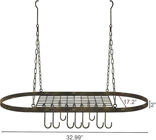 Miniatura 2 de Sorbus Estante de almacenamiento para techo con ganchos Organizador multiusos para el hogar, restaurante, utensilios de cocina, utensilios de