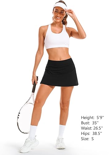 Miniatura 6 de Stelle Faldas de tenis y golf para mujer, cintura alta con bolsillos, pantalones cortos interiores para atletismo, deportes, correr, pickleball