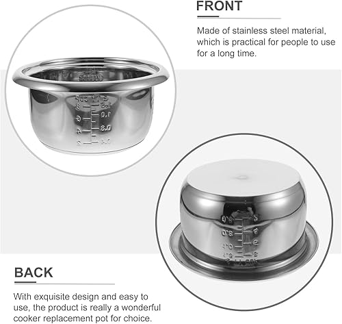 Miniatura 5 de DOITOOL Olla de arrocera Liner Olla de arroz Reemplazo interno Olla de cocción Contenedor de cocina Olla interior Molde para pasteles Utensilios de