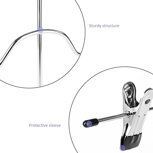 Miniatura 3 de Perchas para faldas de 4 niveles con clips ajustables que ahorran espacio, organizador de armario para faldas, pantalones, jeans, toallas (3 piezas)