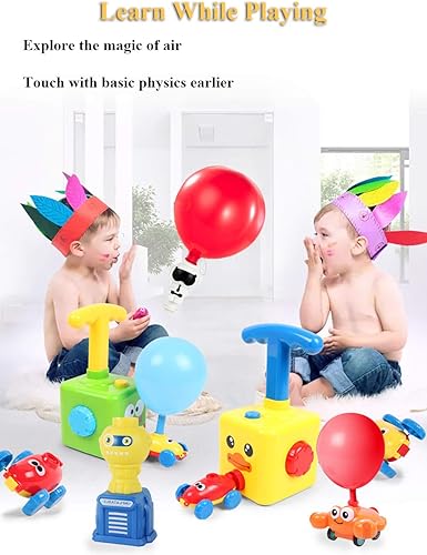 Miniatura 3 de Juego de juguetes impulsados por globos, auto de potencia multifuncional, lanzador de corredores con cohete astronauta, cangrejo astronauta, juguete