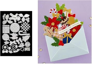 Fantastic Flower Envelope Cutting Die Thanksgiving Day Halloween Christmas Embossing Metal Dies Cut for DIY Scrapbooking Album Decorative Paper Crafting Card Making Christmas
