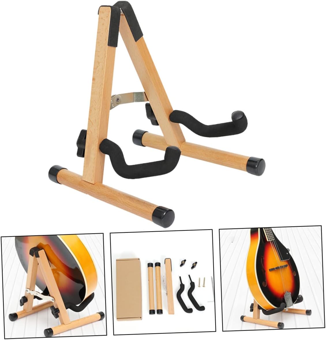 Folding Mandolin Storage Rack Xmas Wooden Instrument Stand image 5