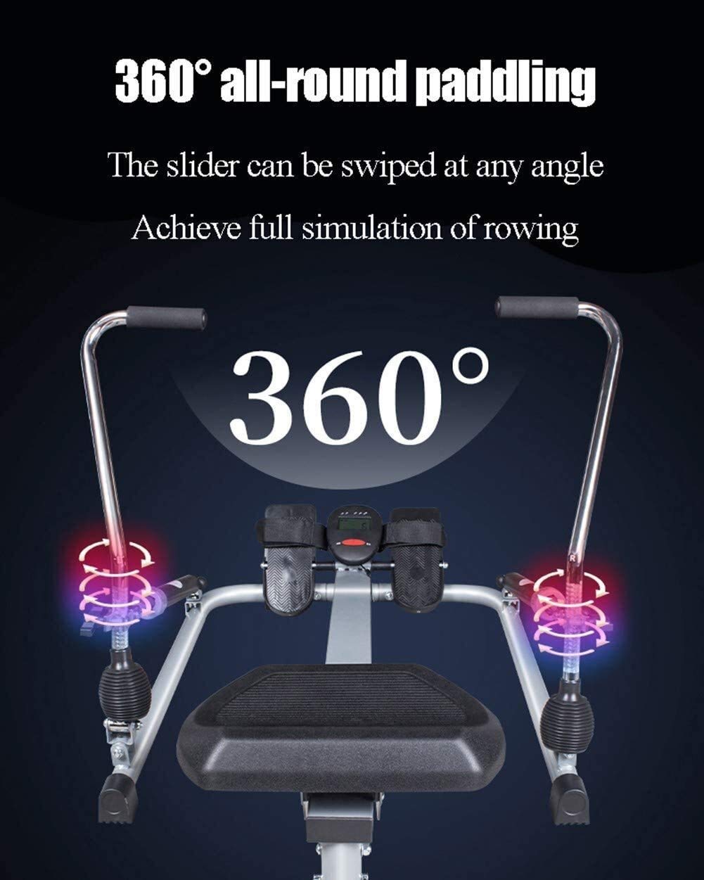 Full Body Workout Apparaat SHZICMY Rudergerät Für Zuhause, Hydraulisches Heimrudergerät Mit LCD-Monitor, Max. Belastung 55kg Max 120 Kg Draagvermogen