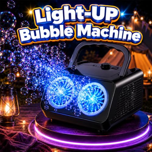 SHCKE Automatic Bubble Machine Upgrade Bubble Blower with 2 Fans,20000+ Bubbles Per Minute, USB-C or Battery Powered,Sealed Bottle, Portable Bubble Maker for Birthday Party Pool Wedding Outdoor — view 6
