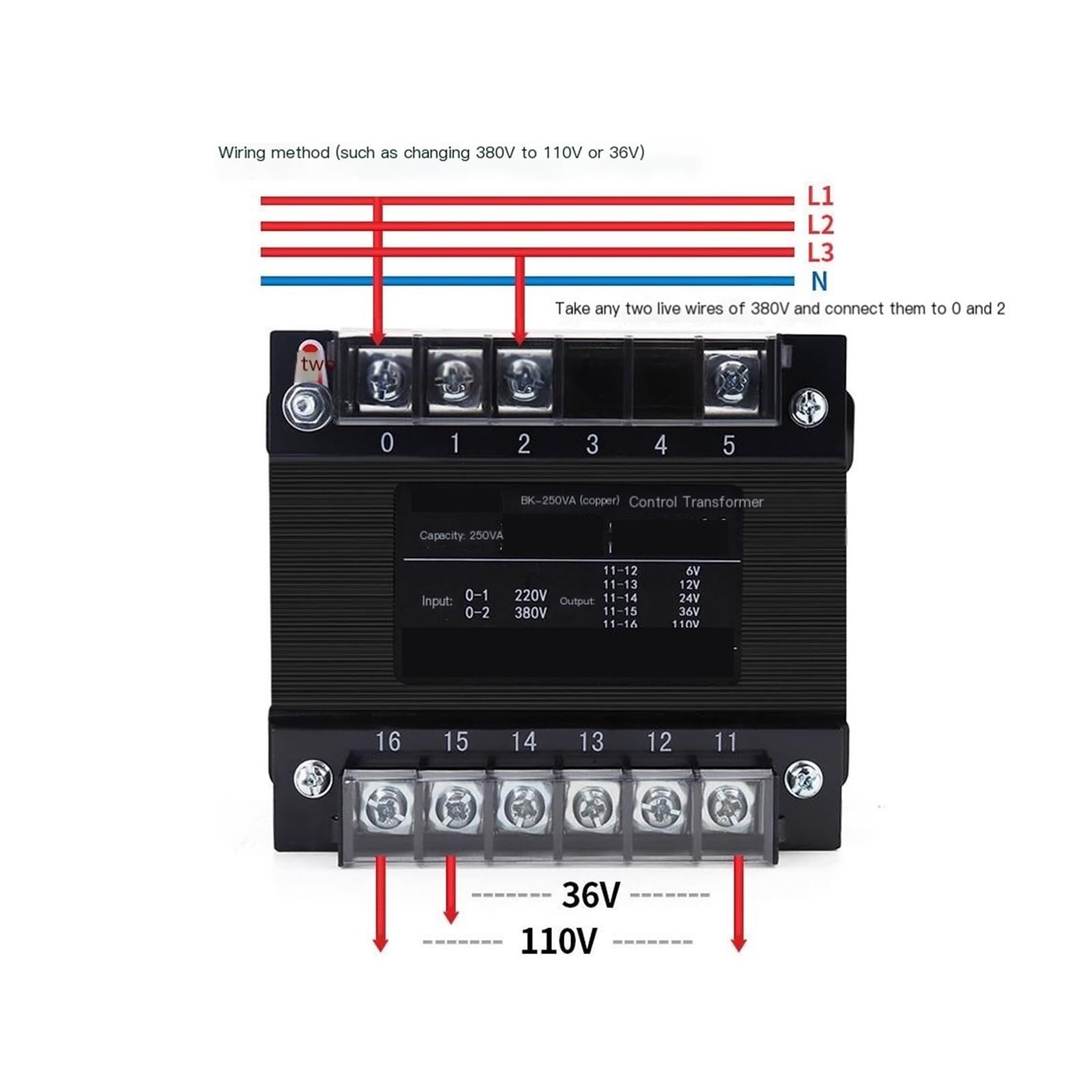 Trasformatore di controllo for macchine utensili, trasformatore di isolamento monofase da 220 V a 24 V 250 VA for controllo industriale