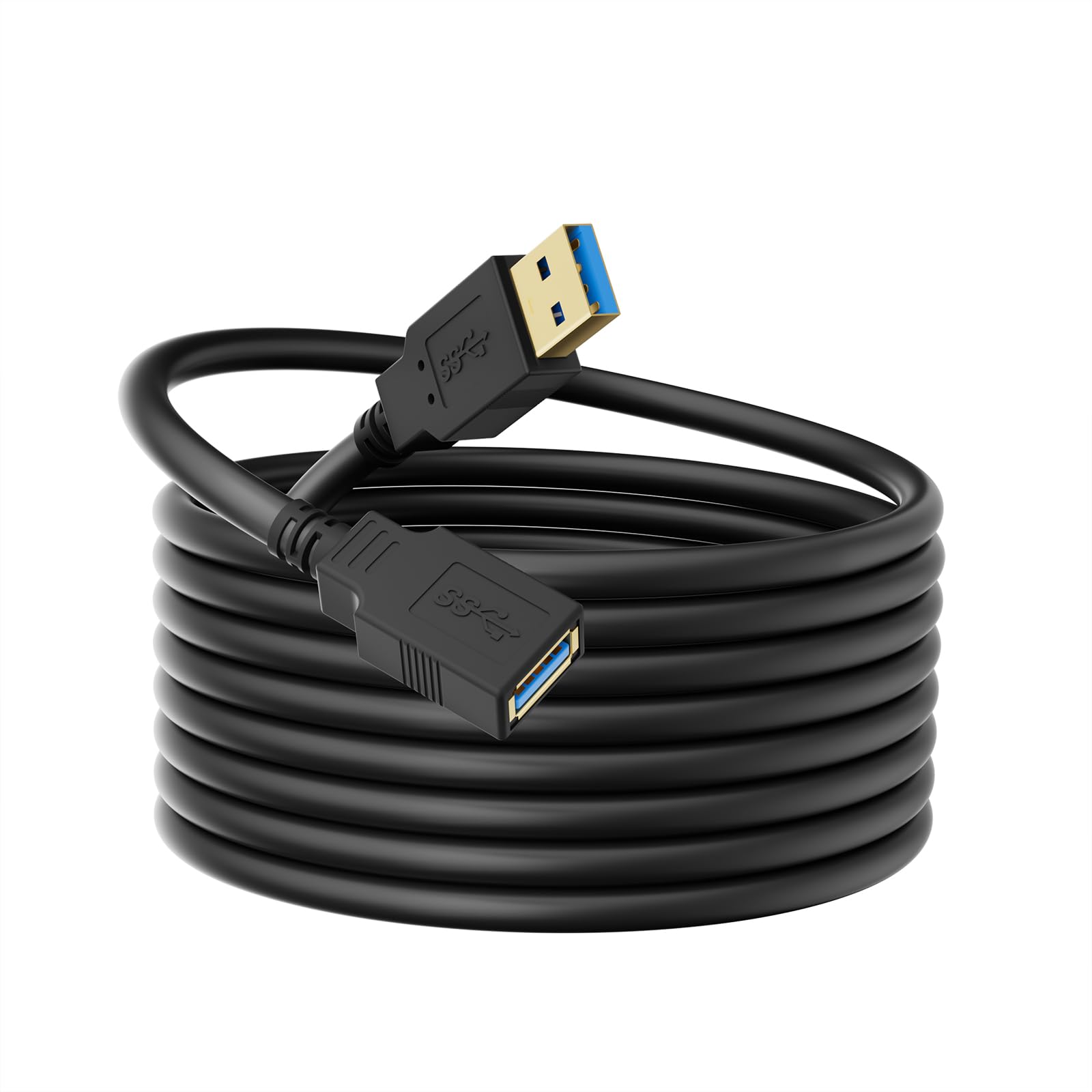 Kabel przedłużający USB 3.0 4,6 m, kabel przedłużający USB 3.0 High Speed 4,6 m, typ A męski na żeński A (czarny, 4,6 m)