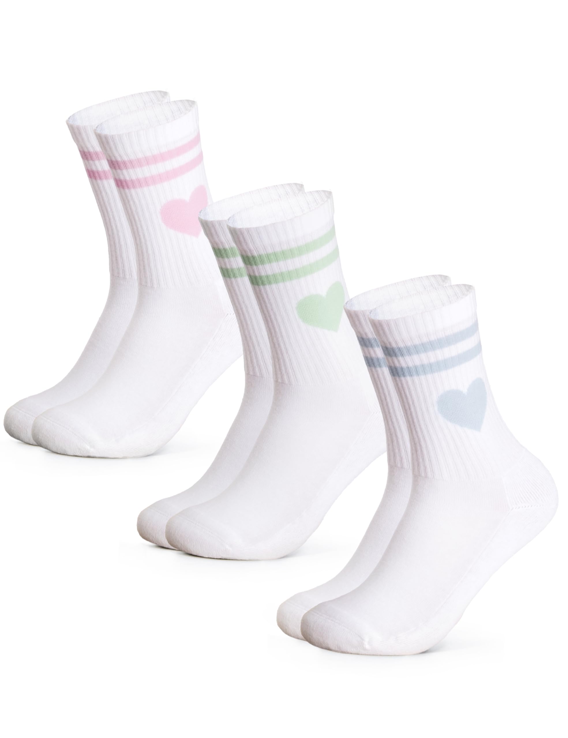 Occulto Damen Herz Tennis Socken 3er Pack (Modell: Venus), Sport Socken