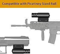 Vista 4 de Beileshi Combo de linterna táctica y vista láser roja con montaje en riel Picatinny