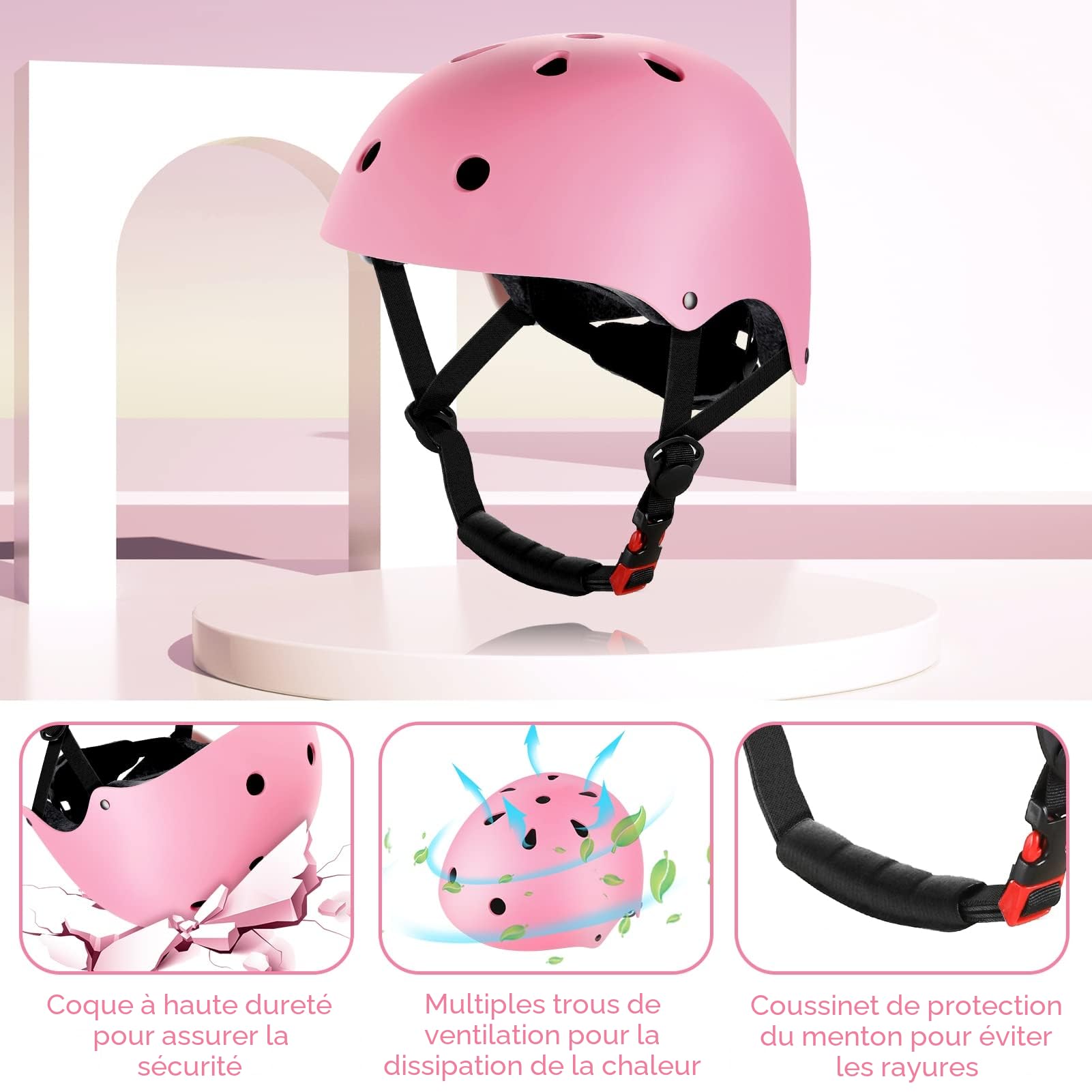 WayEee Protection Roller Enfant, Casque/Genouillères Enfant Ensemble de Protections, Equipement de Protection pour Roller, Skateboard, Vélo, Trottinette 3 à 10 ans