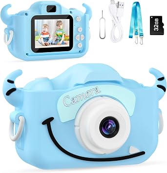 VisionX Kids Camera, 1080P HD Kids Digital Camera with 32GB Card, Toys for 3 Year Old Boys Birthday Christmas Kids Toys Gifts, Selfie Kids Camera for Age 3-12 Years