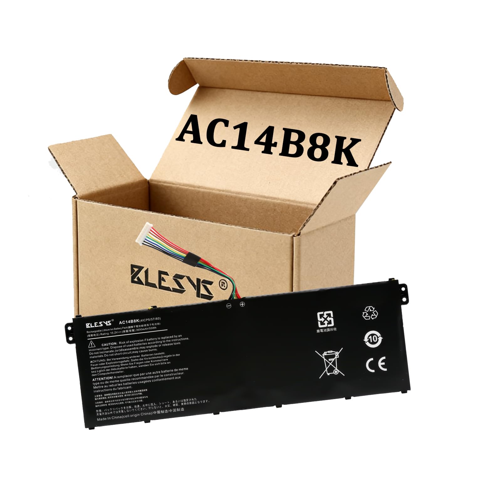 BLESYS AC14B8K Bateria do Acer Aspire E5-771 E5-771G Serie Laptop 15.2V 3600mAh/55Wh