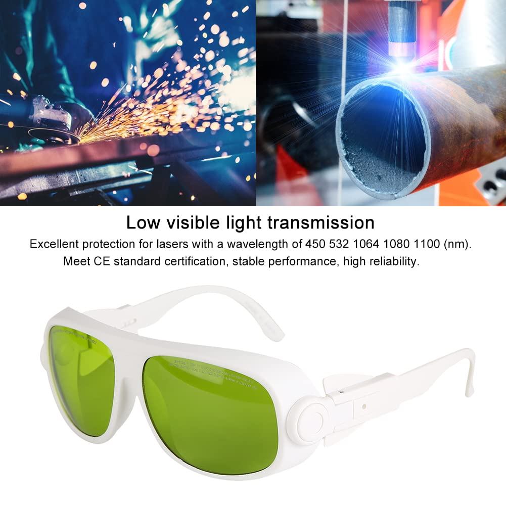 Yinhing Gafas de seguridad láser 1064nm certificadas CE, protección OD6+ para 450nm 532nm, lentes policarbonato -radiación para soldadura profesional, visibilidad clara