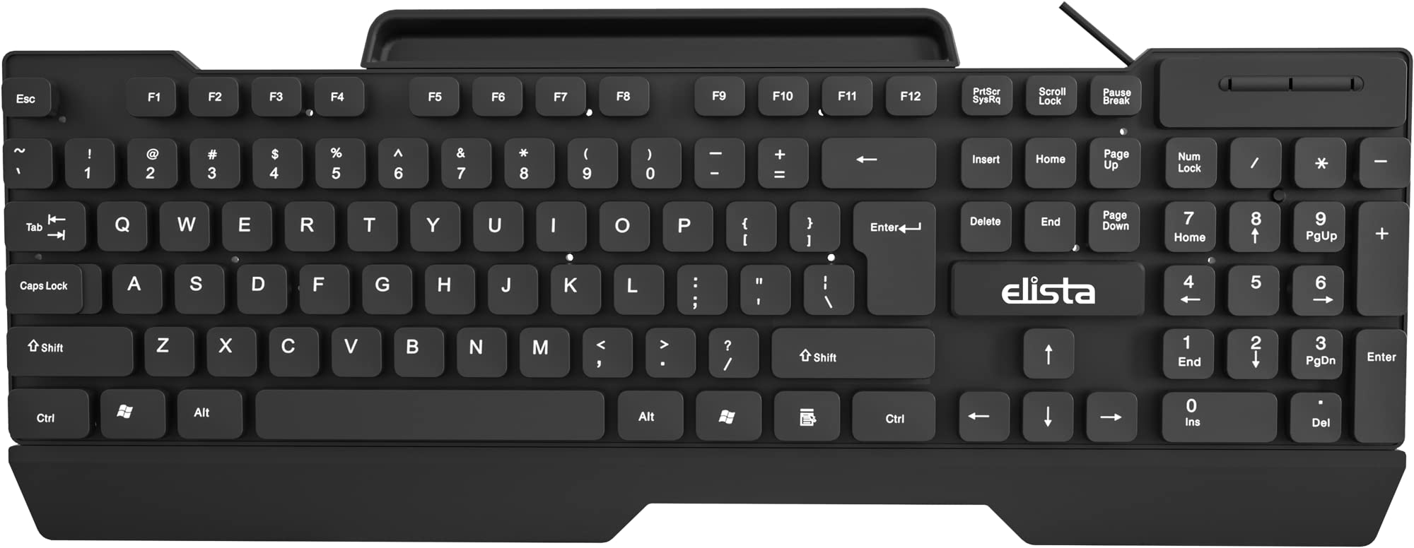 Elista Wired USB Keyboard | 104 Keys| with Stylish Mobile Holder| ELS WK-711-image-29