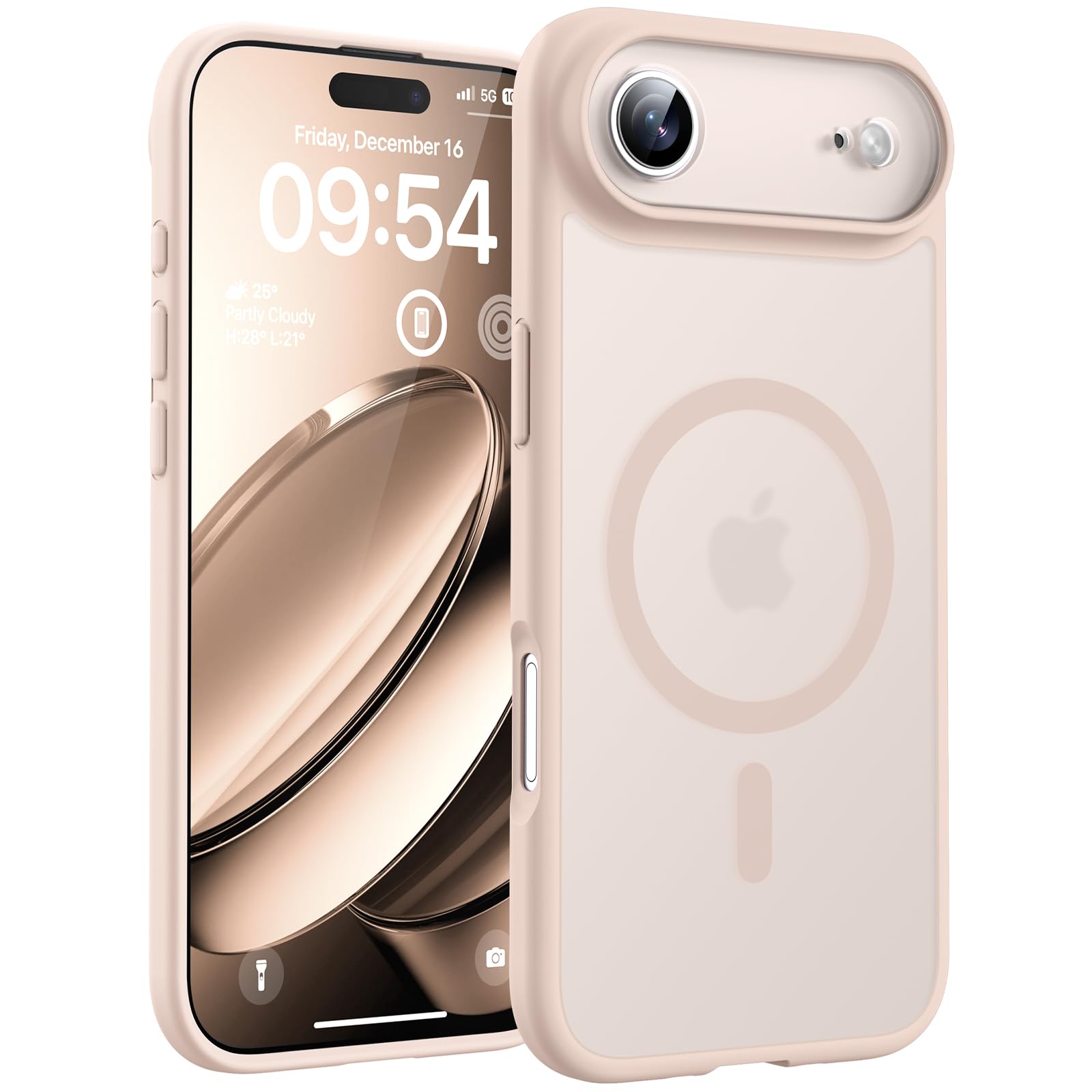 TOCOL for iPhone Air Case, Compatible with Magsafe Charger, Full Camera Protection, Drop Protection, Translucent Matte Phone Case for iPhone 17 Air 6.5 inch (Desert)