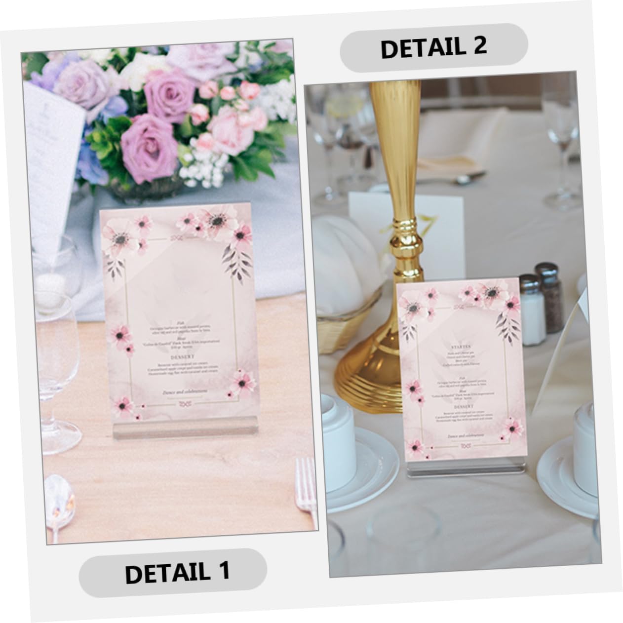 10pcs Acrylic Sign Holder Double-sided Desktop Display Stand for Menus and Restaurants Offices and Events Lightweight Non-slip Base Easy Installation