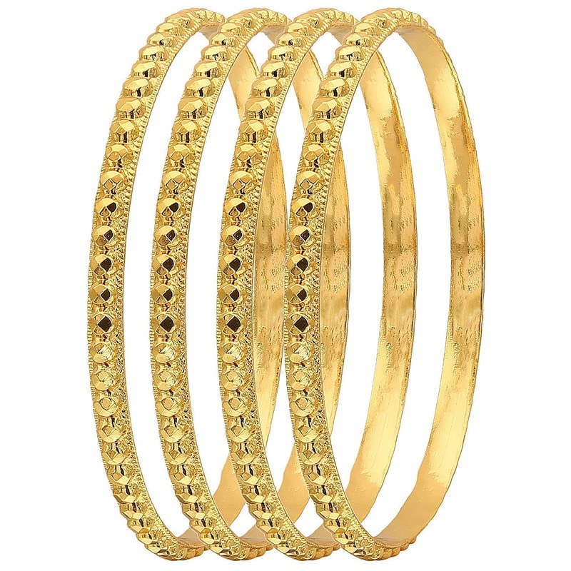 CUTE GOLD 1 Gram Gold Plated Copper Traditional Plain Bangle Set for Women & Girls (B09VPDKKQ6) Amazon Price History, Amazon Price Tracker