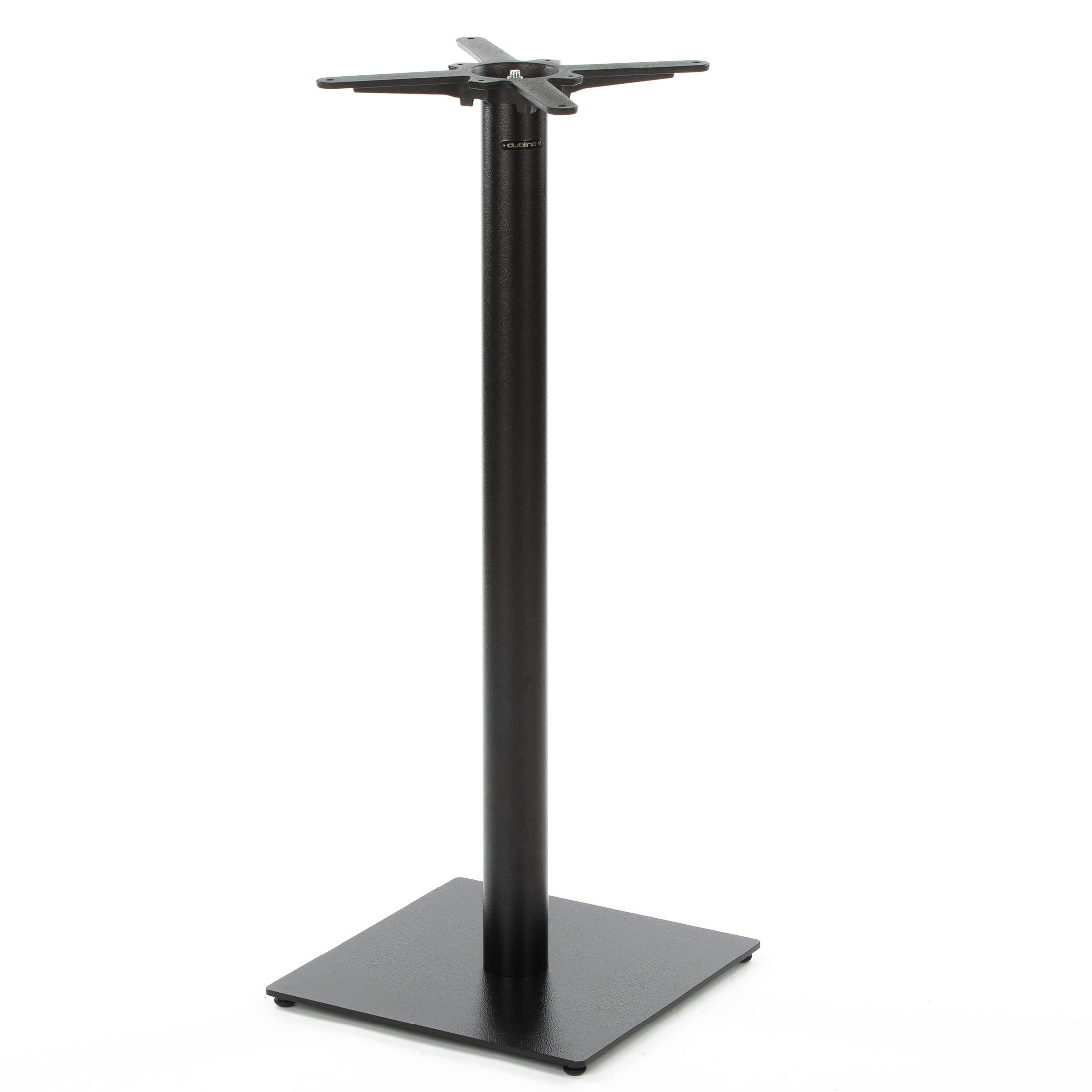 Premium Stehtischgestell Metall- PJ6588/110 | schwarz | Höhe 108 cm | Bodenplatte 45x45 cm | max. Tischplattengröße 70x70 cm | runde Stahlsäule | Ideal für Esstische