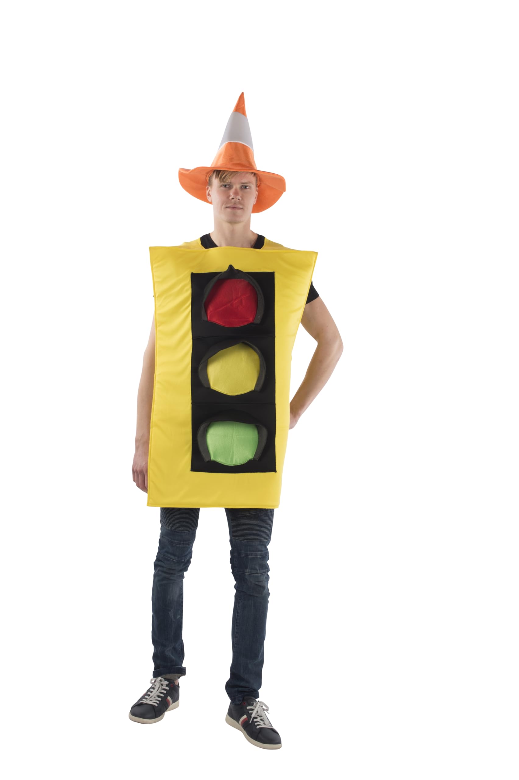 Dress Up AmericaTraffic Light Costume and Safety Cone Hat - For Men (one size)