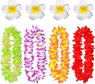 Hawaiian Leis Plumeria Hair Clips Hawaii Luau Tropical Flower Leis Barrettes Women Floral Wreath Garland Necklace for Summ...
