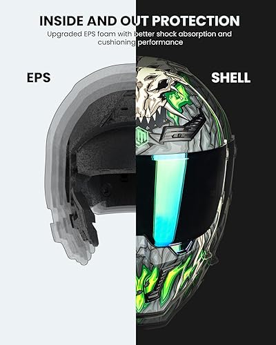 Miniatura 5 de ILM Cascos de motocicleta para adultos, hombres y mujeres, de cara completa, DOT, ECE con doble visera, inserto de pinlock antivaho para carreras de