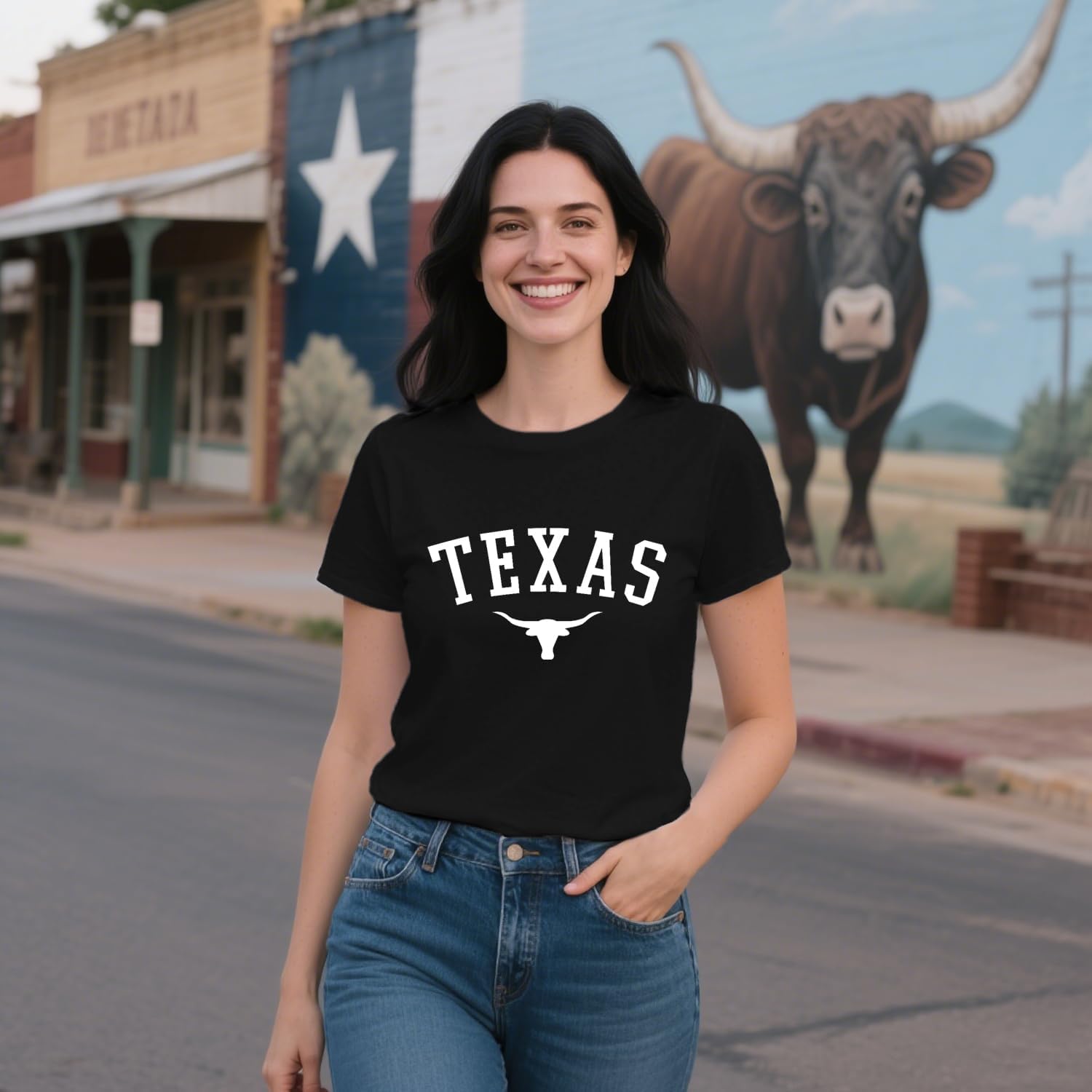 Texas Shirts for Women Texas State Longhorn T-Shirt Casual Texans Pride Cowgirl Tee Tops - Image 4