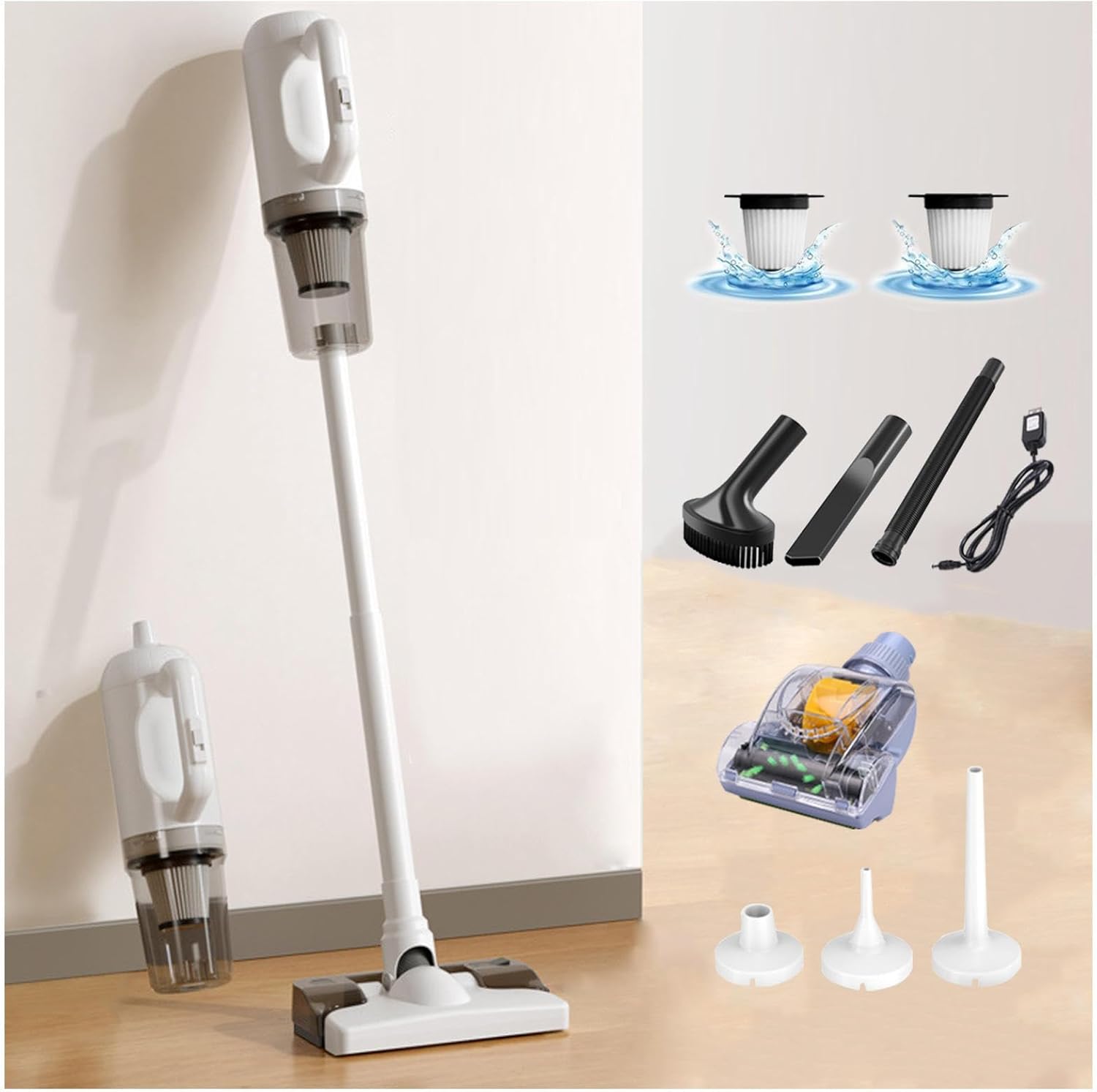 掃除機 車の掃除機 4000Pa ポータブルワイヤレス 2 で 1 掃除機車の