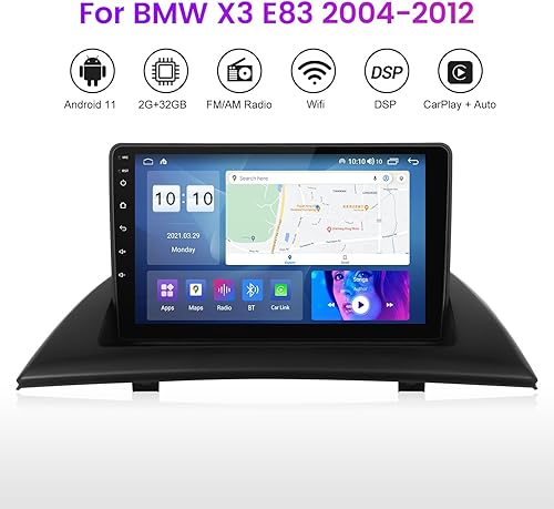 Miniatura 2 de Android 11.0 Octa-core Radio estéreo para coche incorporado Apple Carplay Android Auto para BMW X3 E83 2004-2012 Unidad principal de navegación GPS