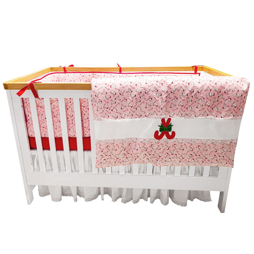 Pink Candy Christmas Theme Cotton Bedding Set